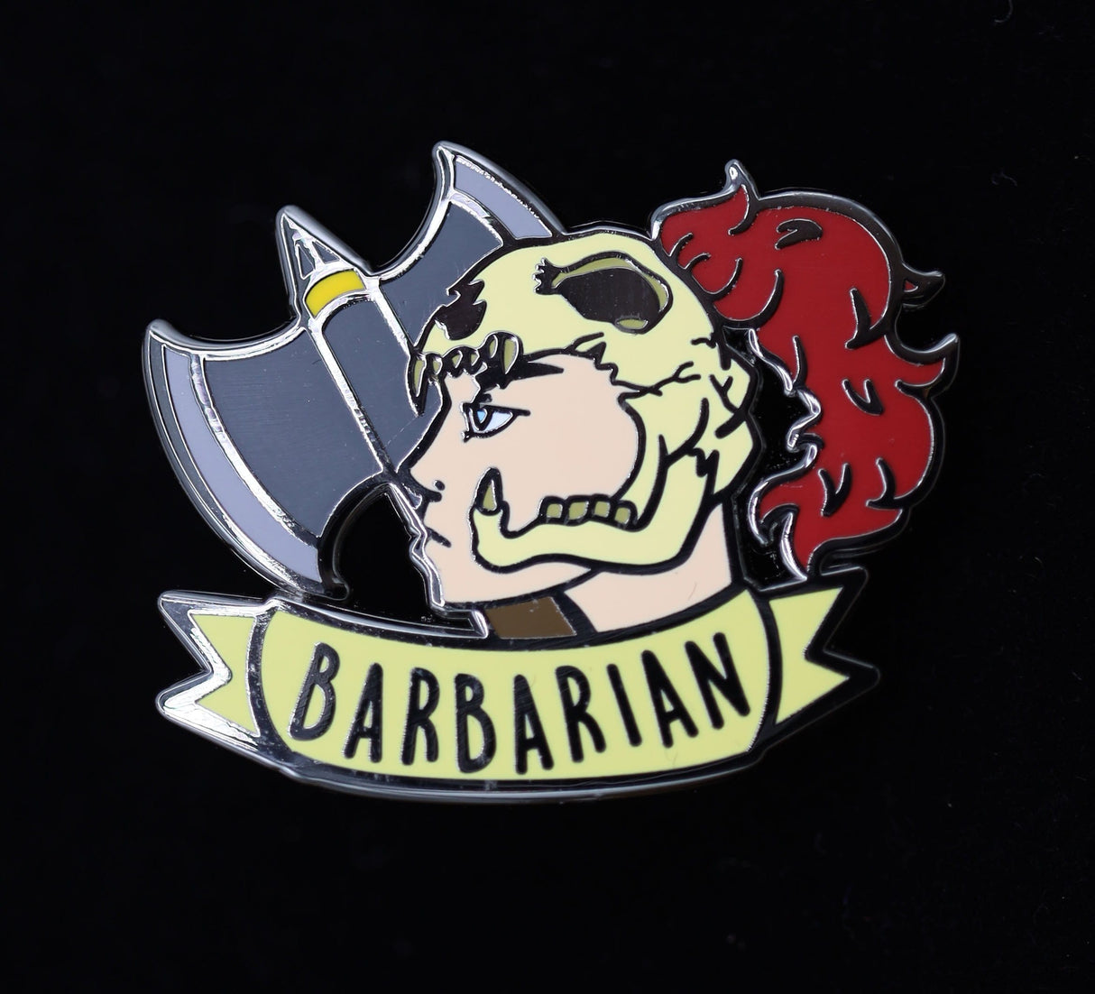 Banner Class Pin - Barbarian Enamel Pin Foam Brain Games