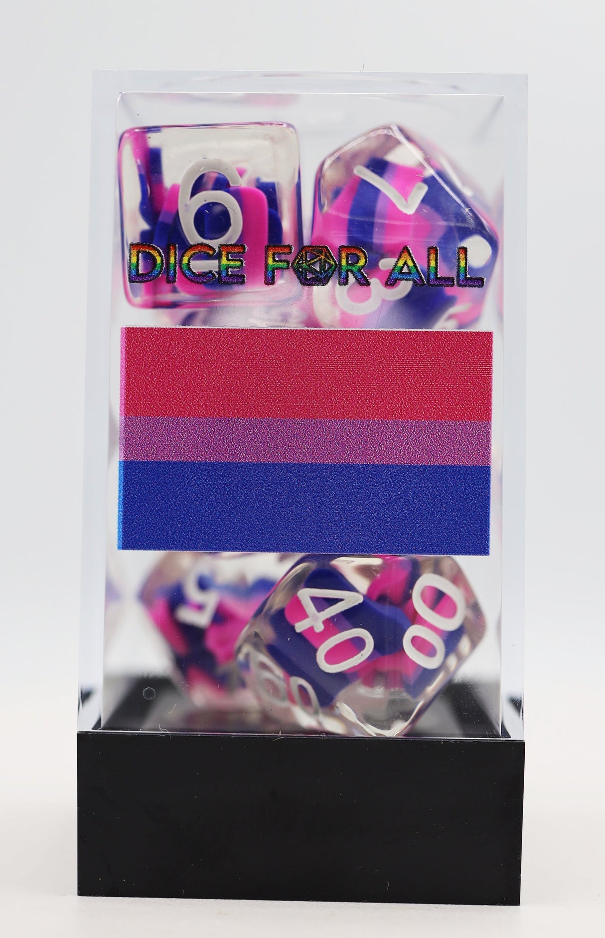 Bisexual Flag RPG Dice Set Plastic Dice Foam Brain Games