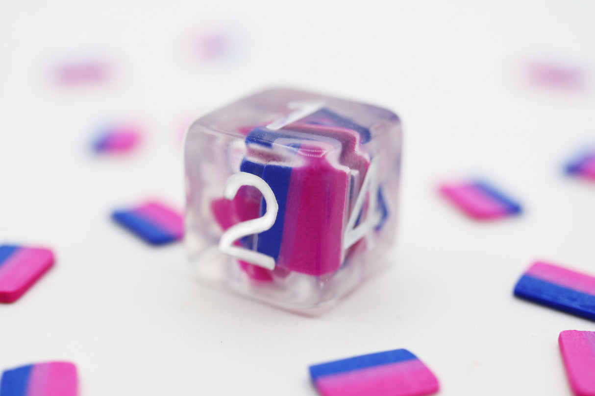 Bisexual Flag RPG Dice Set Plastic Dice Foam Brain Games