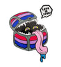 Enamel Mimic Pride Pin - Bisexual Enamel Pin Foam Brain Games