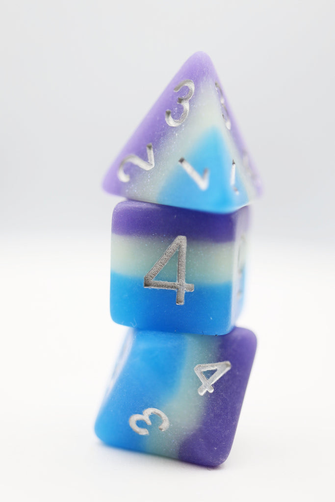 Blueberry Snow Cone RPG Dice Set Plastic Dice Foam Brain Games