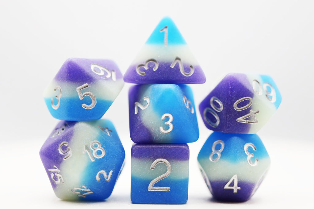 Blueberry Snow Cone RPG Dice Set Plastic Dice Foam Brain Games