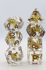 Gilded Butterfly RPG Dice Set Plastic Dice Foam Brain Games