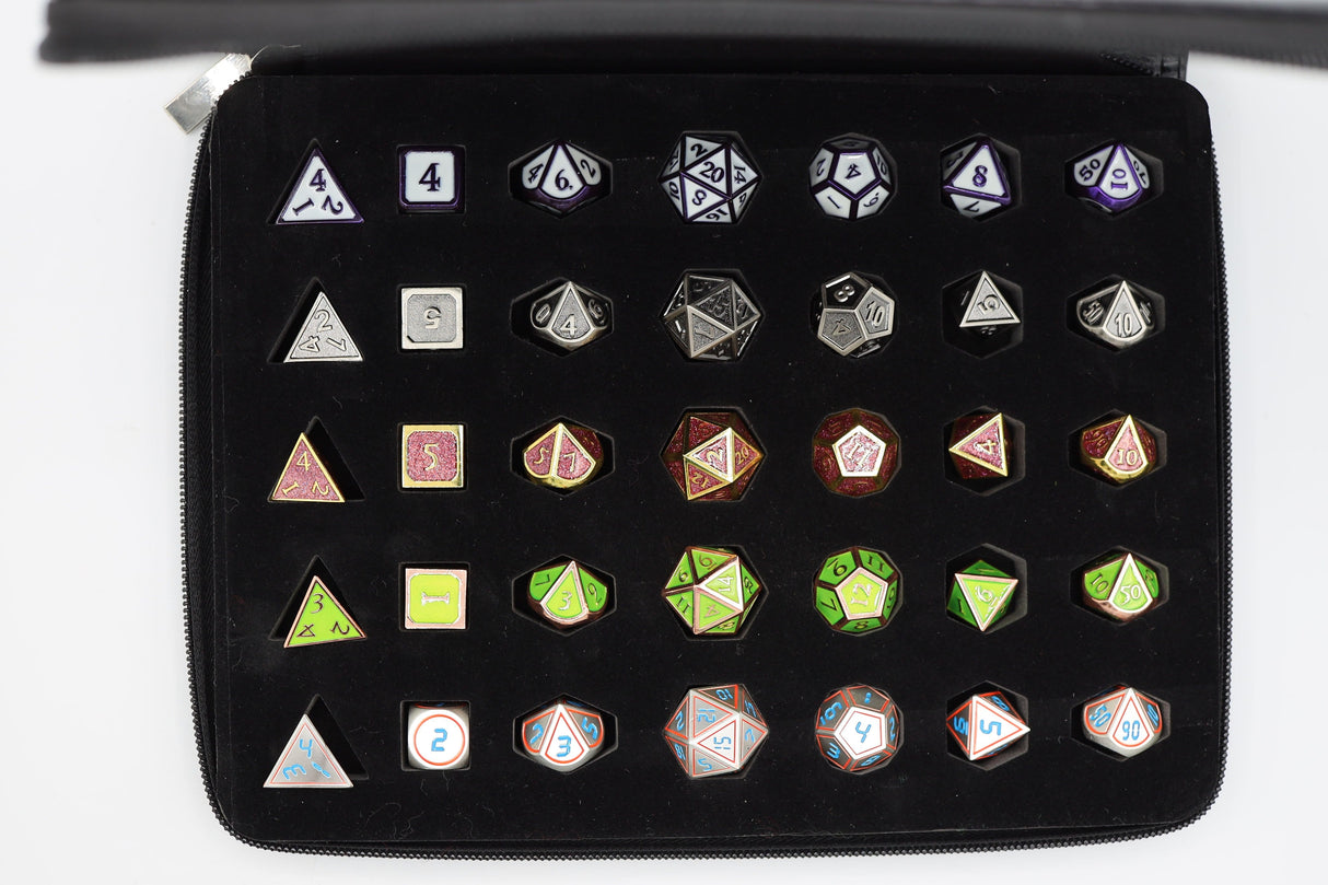 Black Leatherette Folio Dice Case Dice Box Foam Brain Games