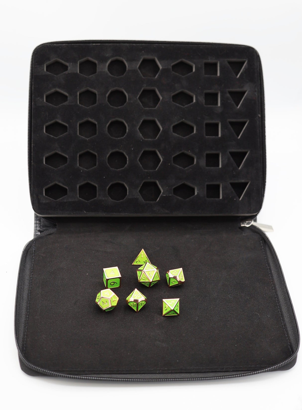 Black Leatherette Folio Dice Case Dice Box Foam Brain Games