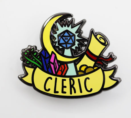 Banner Class Pin - Cleric Enamel Pin Foam Brain Games