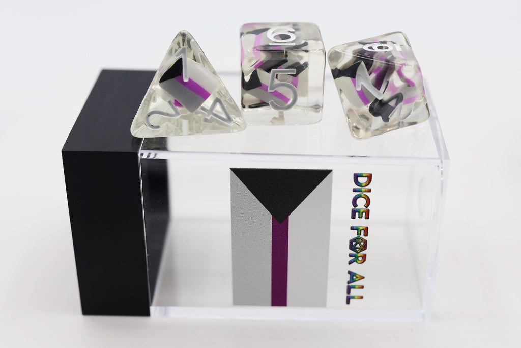 Demisexual Flag RPG Dice Set Plastic Dice Foam Brain Games