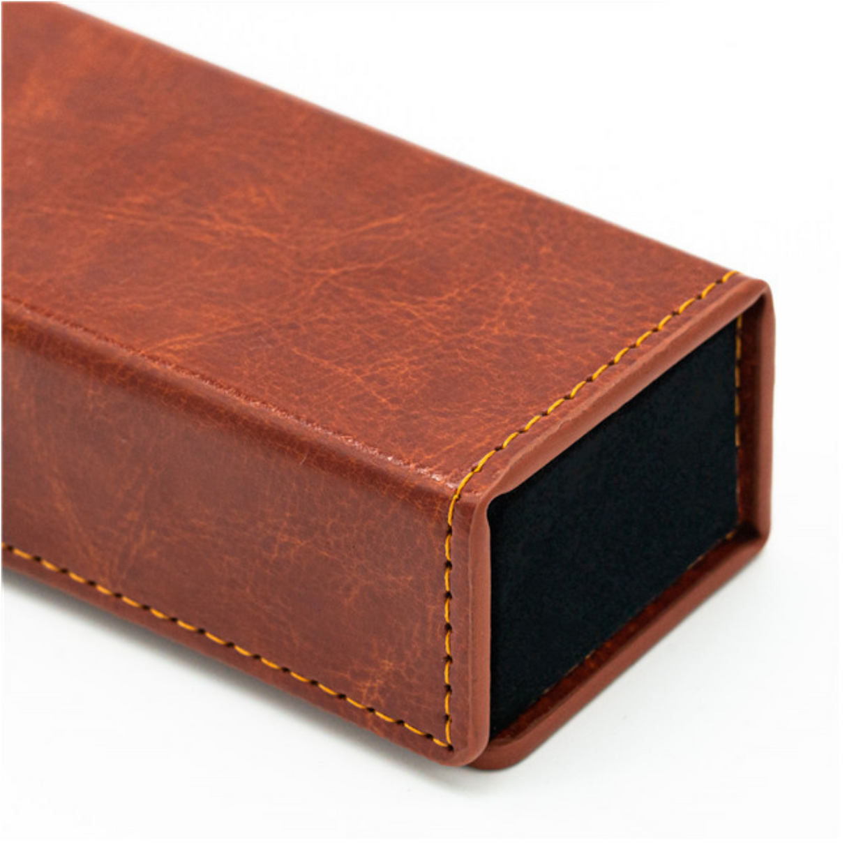 Magnetic Dice Vault - Brown Leatherette Dice Box Foam Brain Games