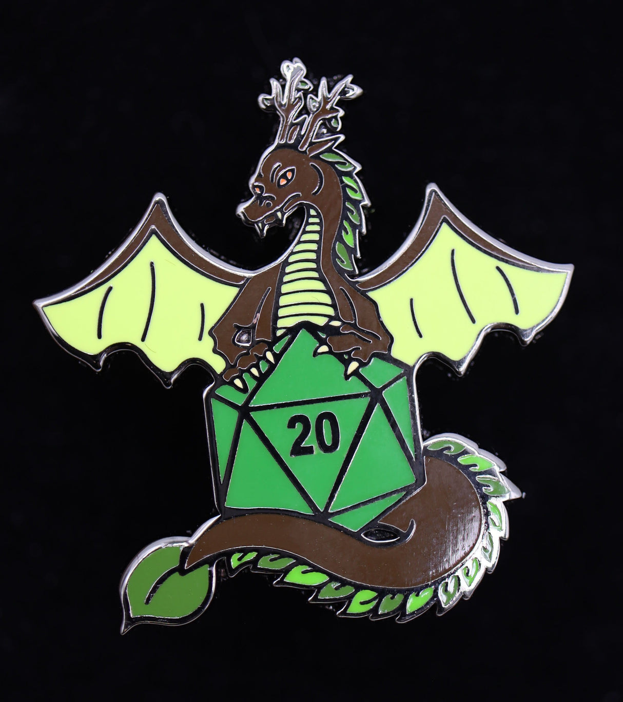 Dice Dragon Pin - Earth Enamel Pin Foam Brain Games