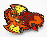 Dice Dragon Pin - Fire Enamel Pin Foam Brain Games