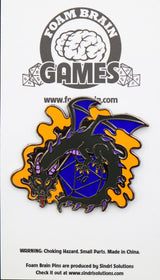 Dice Dragon Pin - Smoke Enamel Pin Foam Brain Games