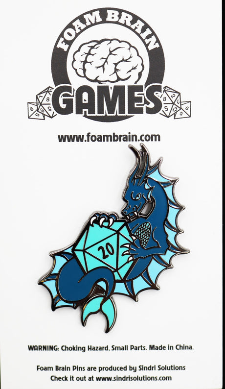 Dice Dragon Pin - Water Enamel Pin Foam Brain Games