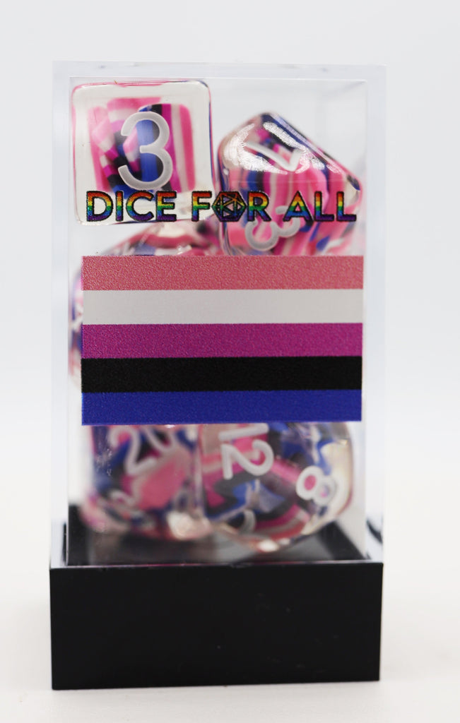 Genderfluid Flag RPG Dice Set Plastic Dice Foam Brain Games