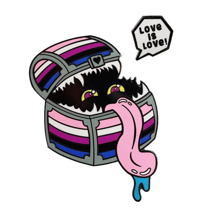 Enamel Mimic Pride Pin - Genderfluid Enamel Pin Foam Brain Games