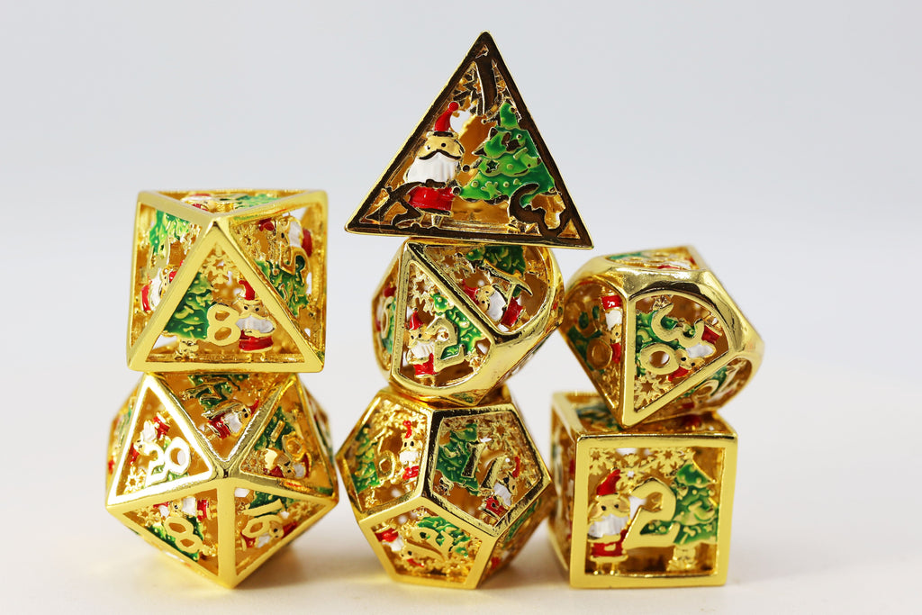 Golden Wonderland - Metal RPG Dice Set Metal Dice Foam Brain Games