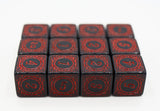 12 piece D6s - Magic Burst Red Plastic Dice Foam Brain Games