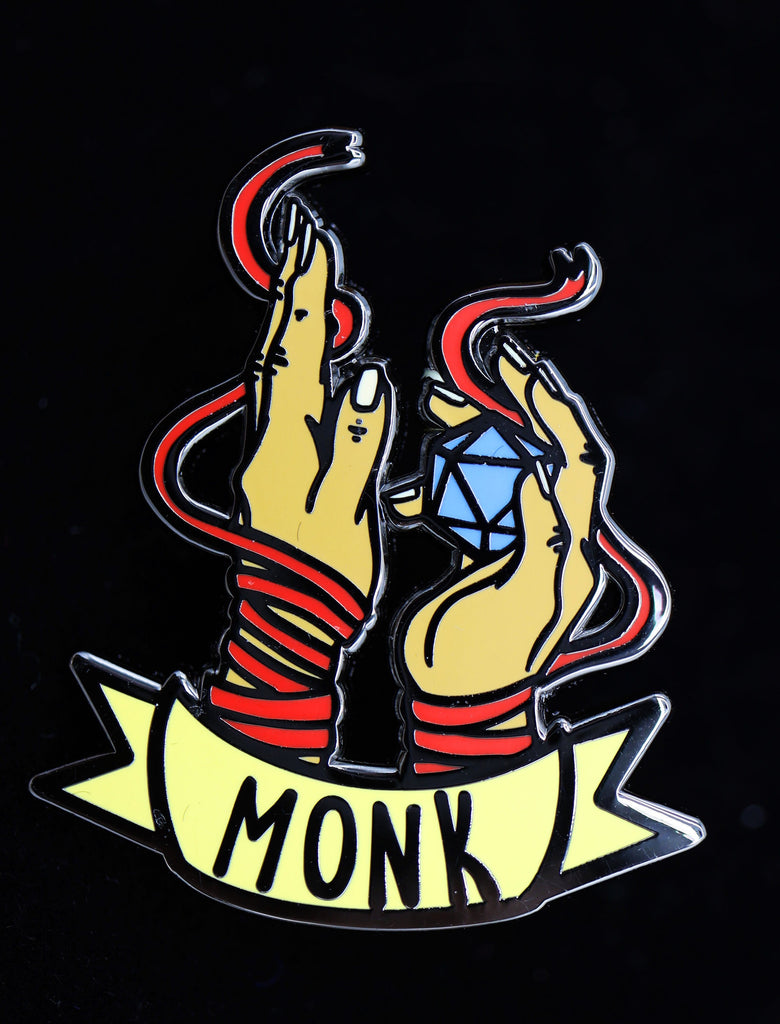 Banner Class Pin - Monk Enamel Pin Foam Brain Games