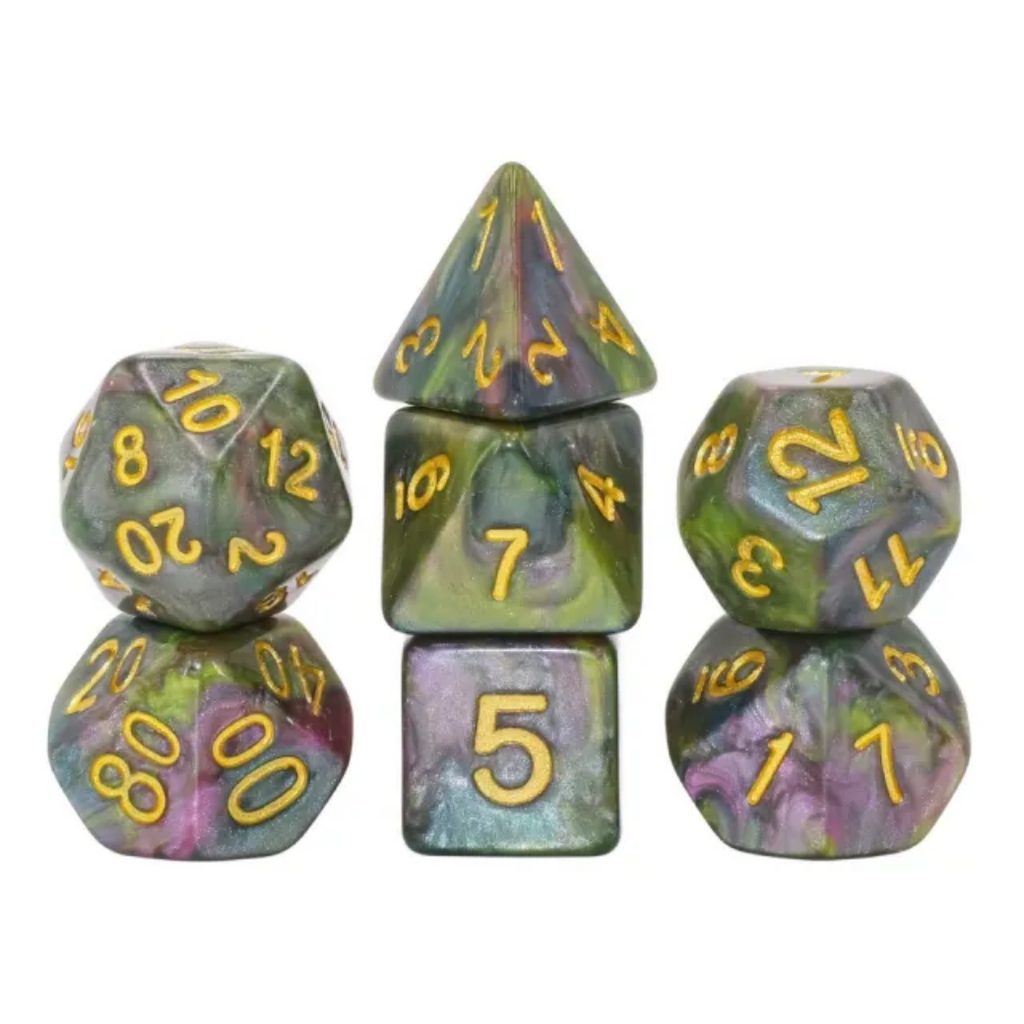 Mystic Woodland RPG Dice Set Plastic Dice Foam Brain Games