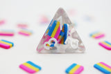 Pansexual Flag RPG Dice Set Plastic Dice Foam Brain Games