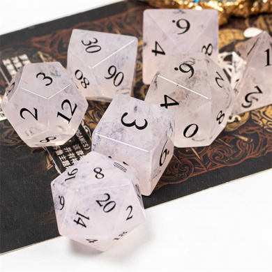 Pink Watermelon Glass - Engraved Stone Dice Foam Brain Games