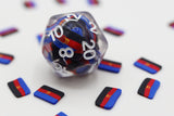 Pride Flag Single D20 Plastic Dice Foam Brain Games