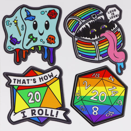 Dice for All 1 - Pride Sticker Sheet Stickers Foam Brain Games