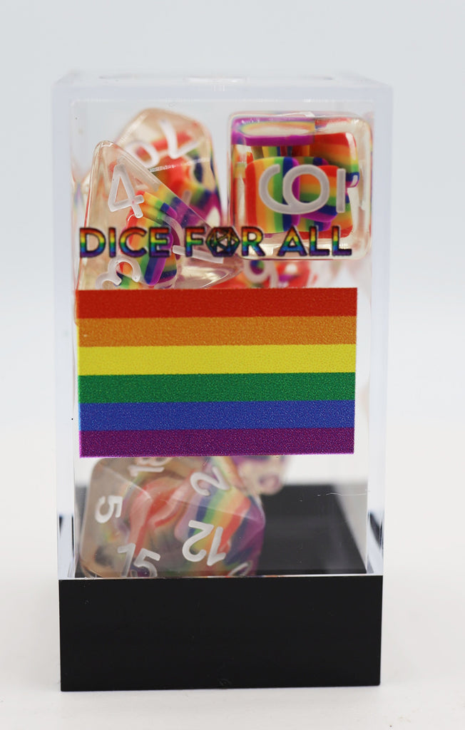 Rainbow Flag RPG Dice Set Plastic Dice Foam Brain Games