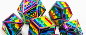 Rainbow Pride Flag - Metal RPG Dice Set Metal Dice Foam Brain Games