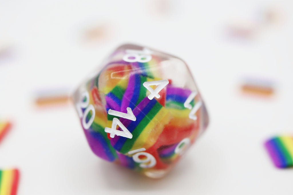 Rainbow Flag RPG Dice Set Plastic Dice Foam Brain Games