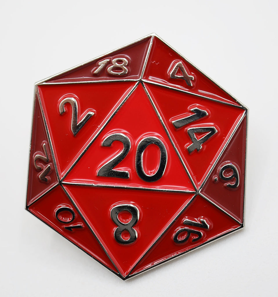 D20 Pin: Red Enamel Pin Foam Brain Games