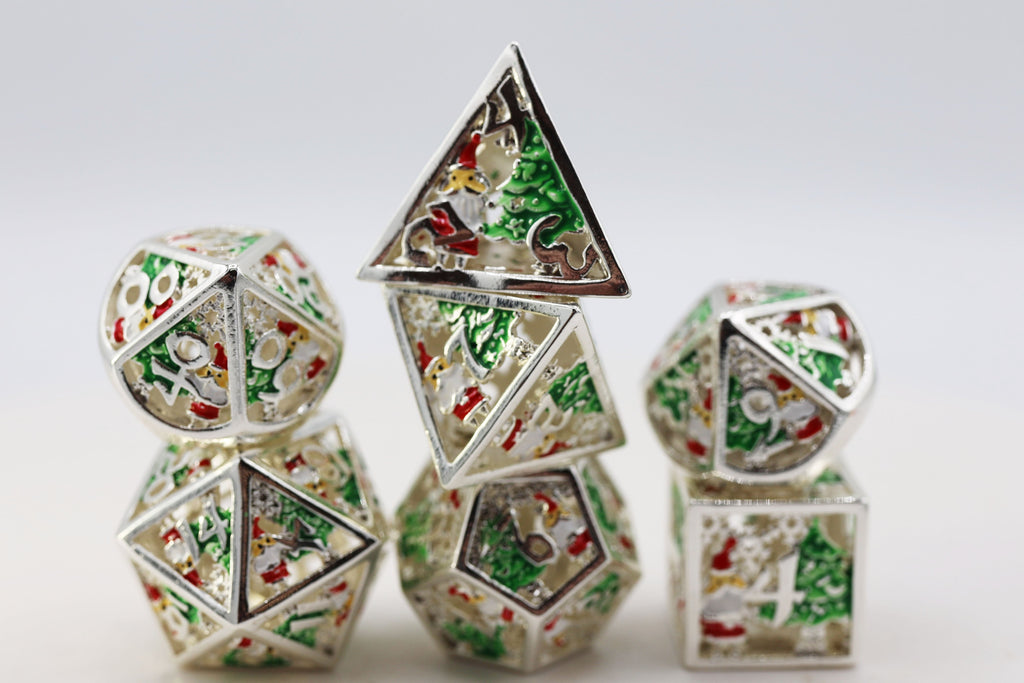 Silver Bells - Metal RPG Dice Set Metal Dice Foam Brain Games