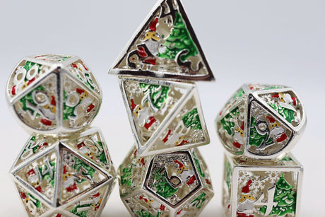 Silver Bells - Metal RPG Dice Set Metal Dice Foam Brain Games