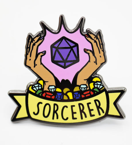 Banner Class Pin - Sorcerer Enamel Pin Foam Brain Games