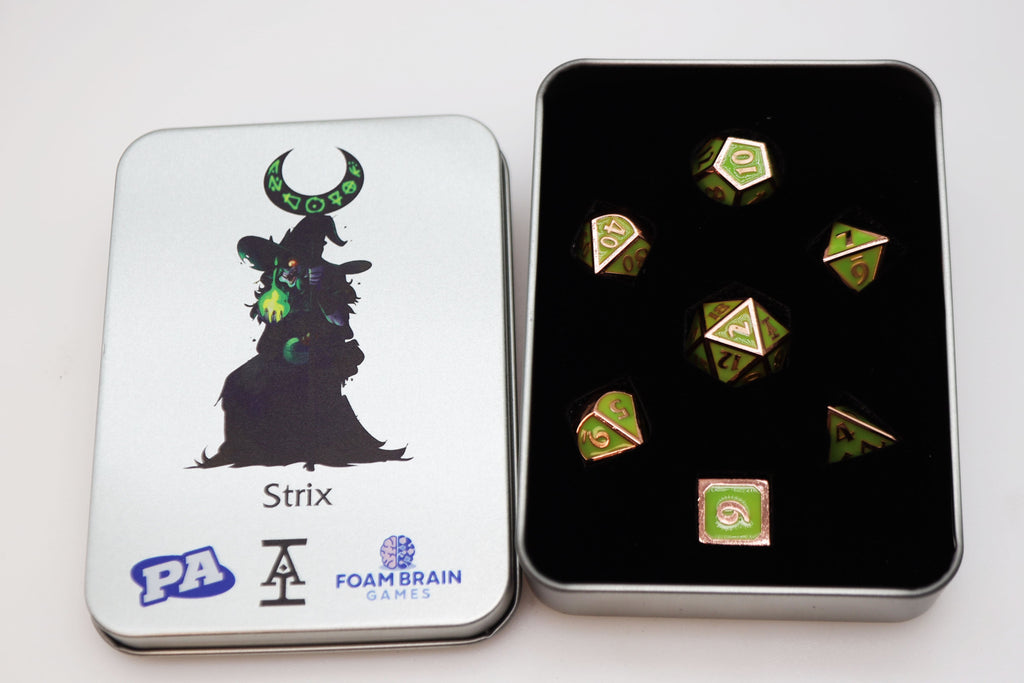 Acquisitions Inc Character Dice: Strix Metal Dice Foam Brain Games