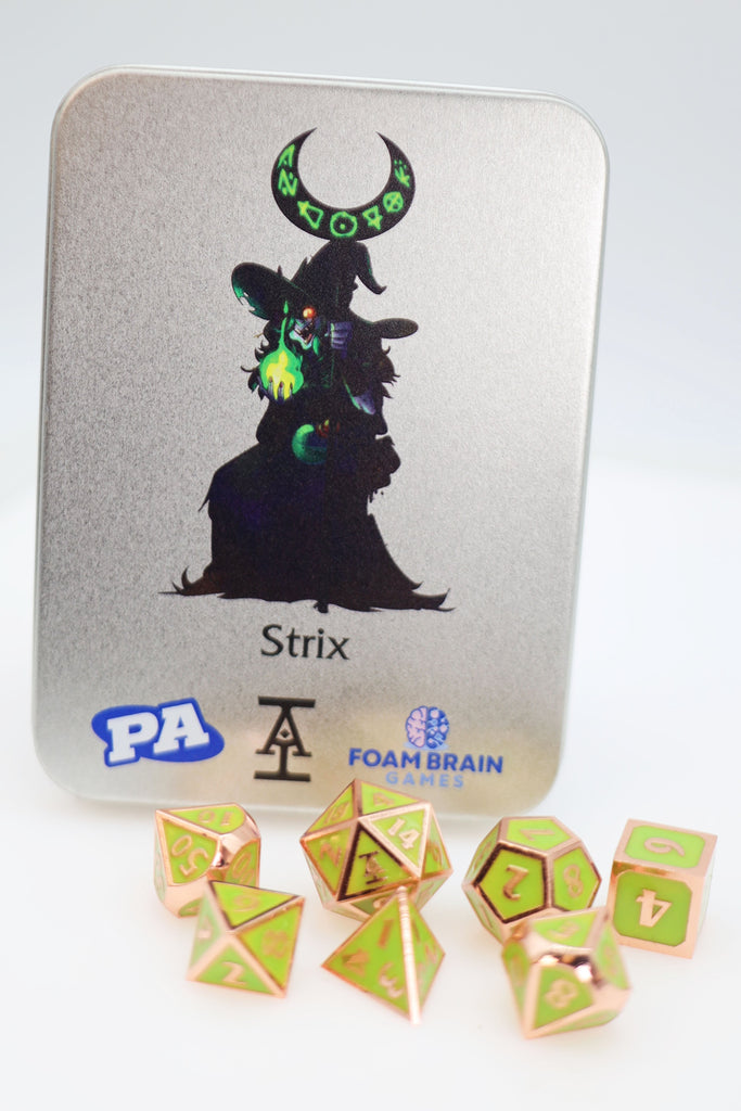 Acquisitions Inc Character Dice: Strix Metal Dice Foam Brain Games