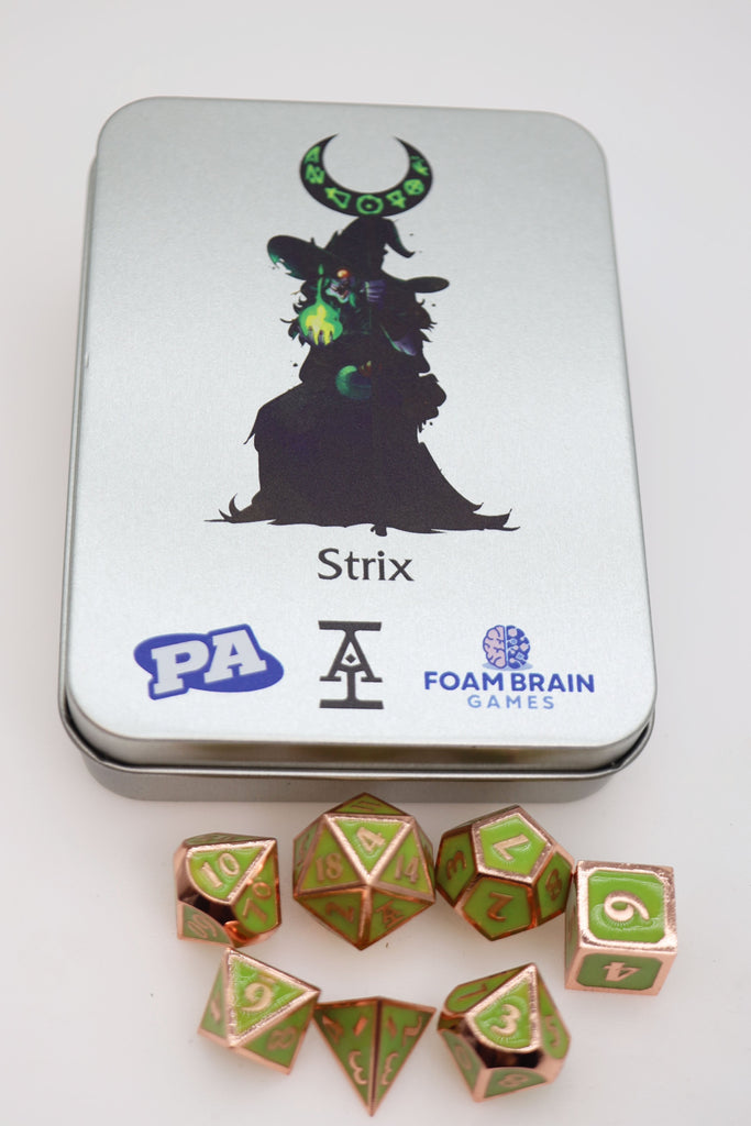 Acquisitions Inc Character Dice: Strix Metal Dice Foam Brain Games