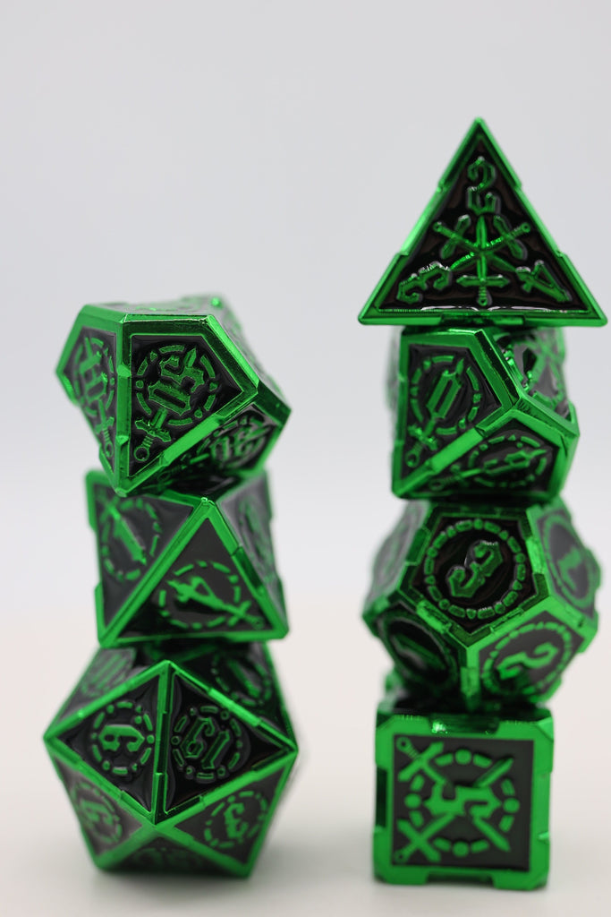 Crossed Swords: Sword of Darkness - Metal RPG Dice Set Metal Dice Foam Brain Games