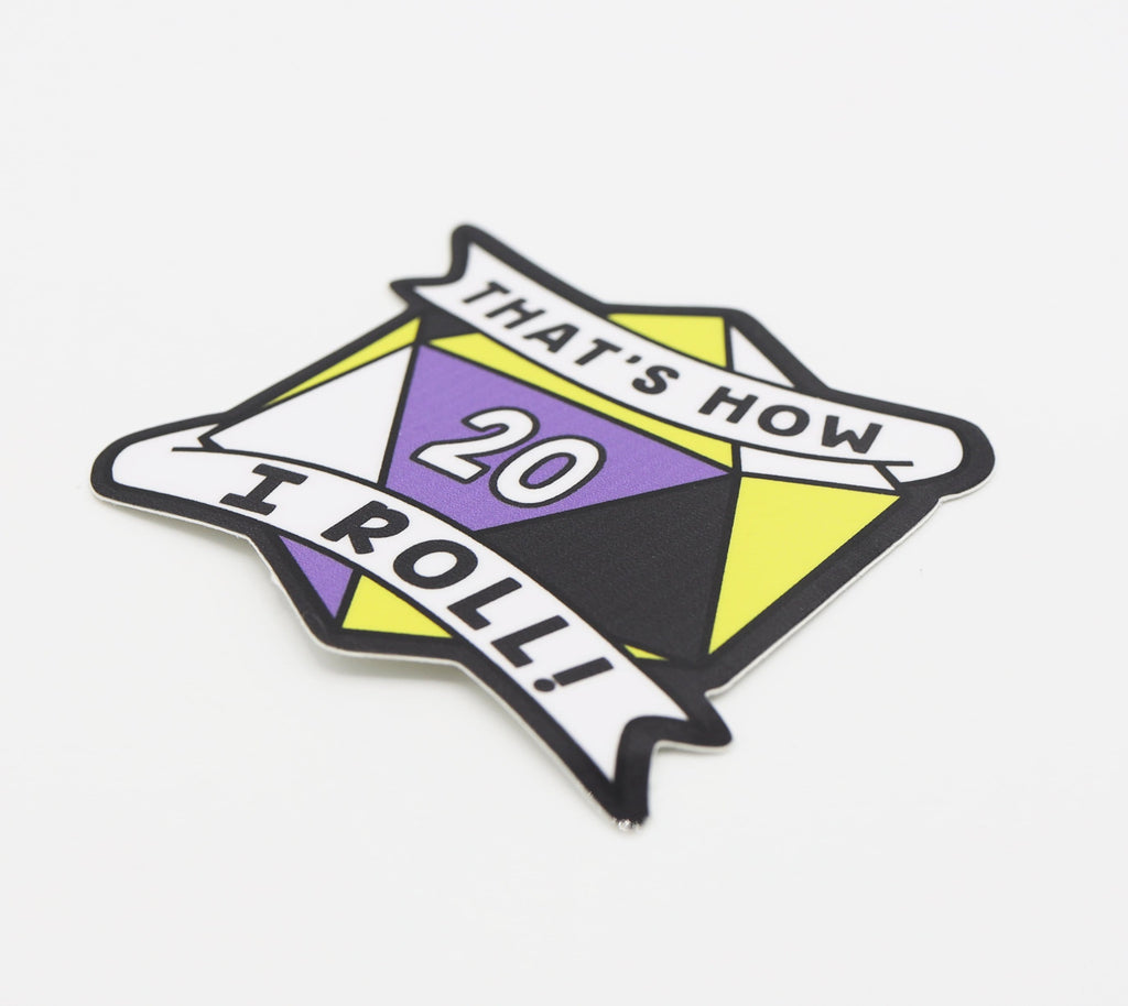 That's How I Roll Sticker - Nonbinary Pride Stickers Foam Brain Games