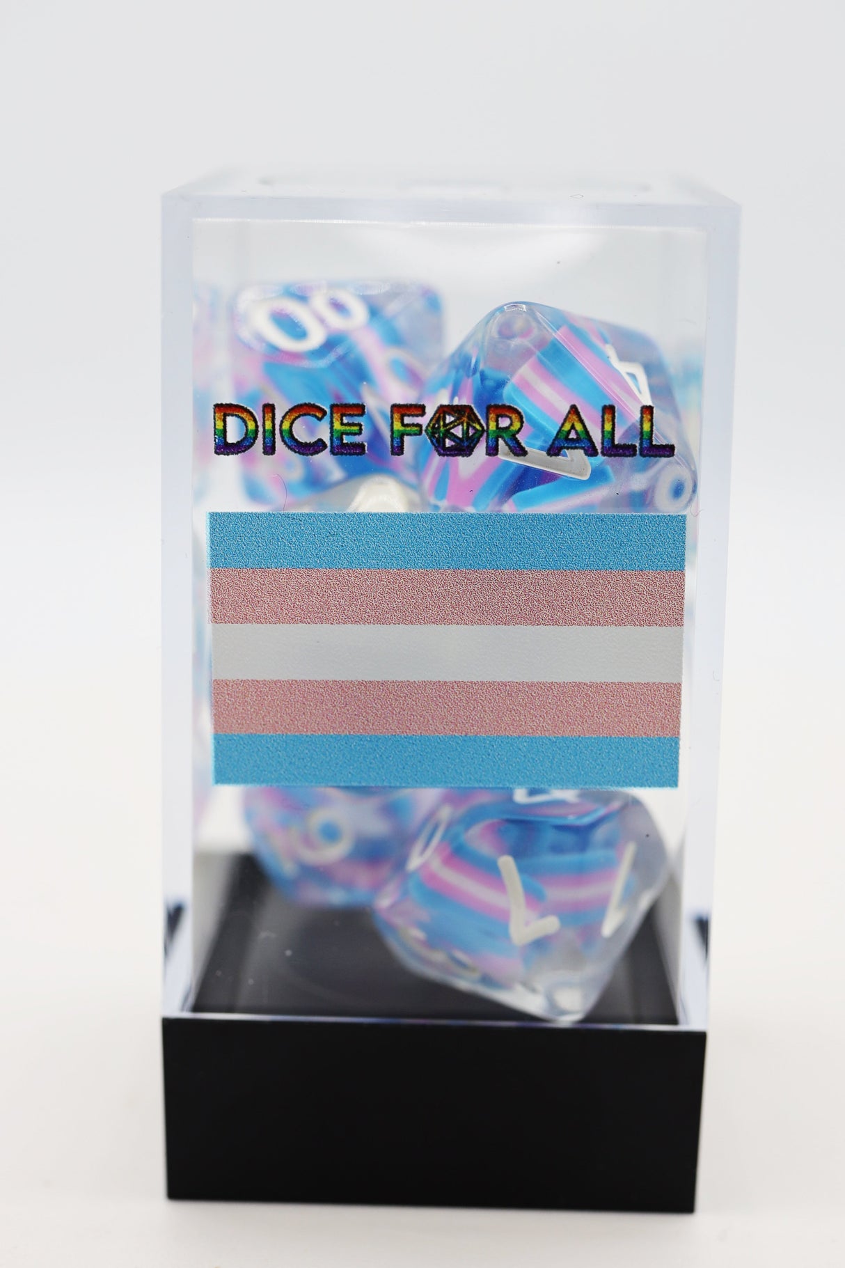 Transgender Flag RPG Dice Set Plastic Dice Foam Brain Games