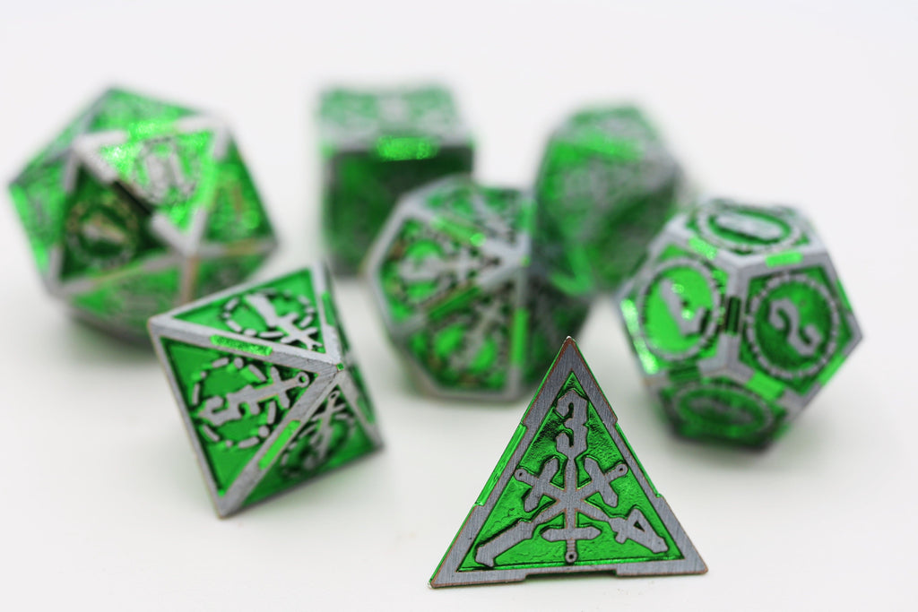 Crossed Swords: Venom Sword - Metal RPG Dice Set Metal Dice Foam Brain Games