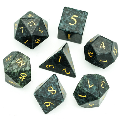 Algal Gemstone - Engraved with Gold Stone Dice Foam Brain Games