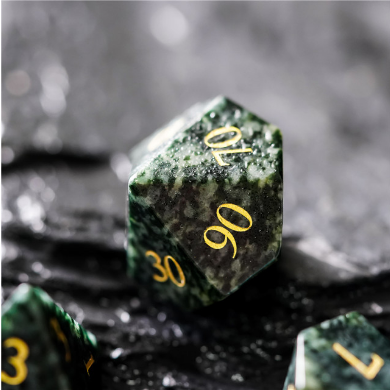 Algal Gemstone - Engraved with Gold Stone Dice Foam Brain Games