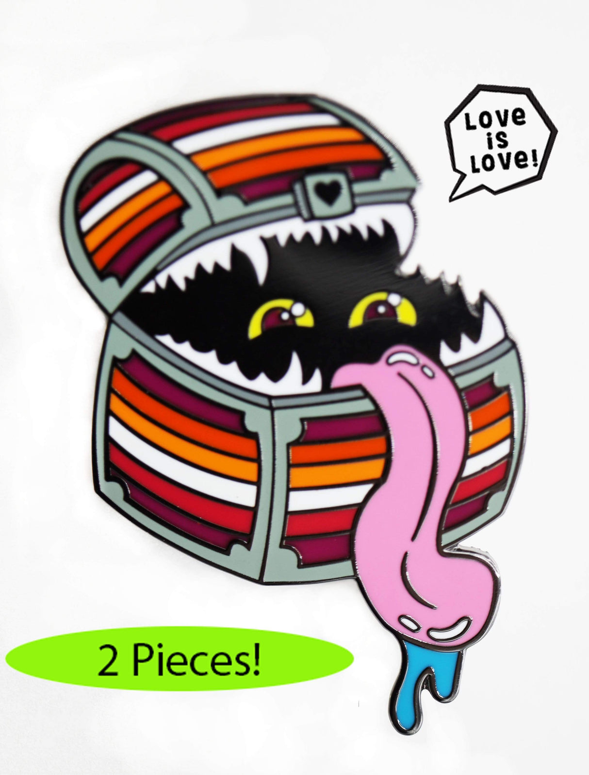 Enamel Mimic 2-piece Pride Pin - Community Lesbian