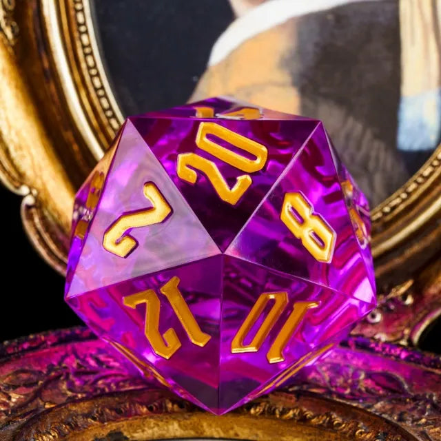 55mm Titan D20 - Sharp Edge Dashing Prince Plastic Dice Foam Brain Games