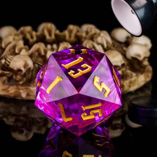 55mm Titan D20 - Sharp Edge Dashing Prince Plastic Dice Foam Brain Games