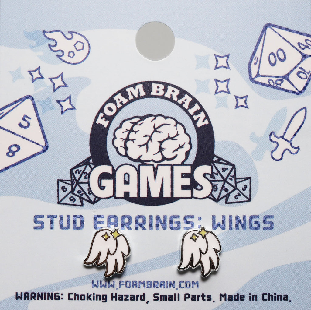 Stud Earrings: Wings Jewelry Foam Brain Games
