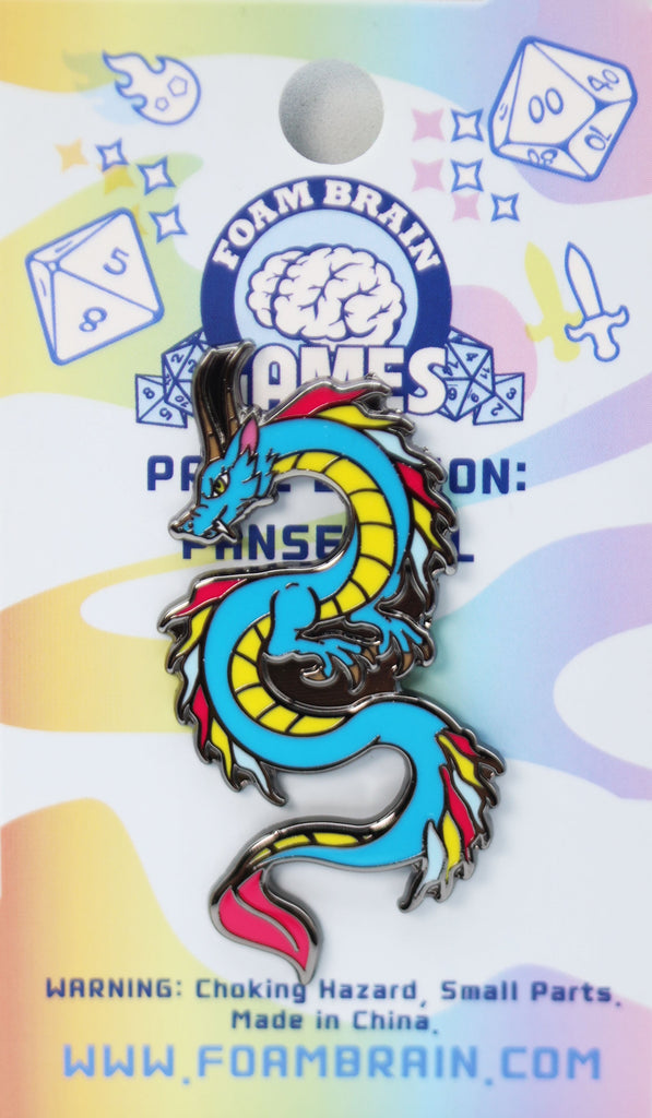 Pride Dragon: Pansexual Enamel Pin Foam Brain Games