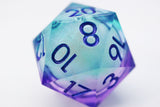 33mm Sharp Edge Liquid Core D20 - Fairy Dust Plastic Dice Foam Brain Games