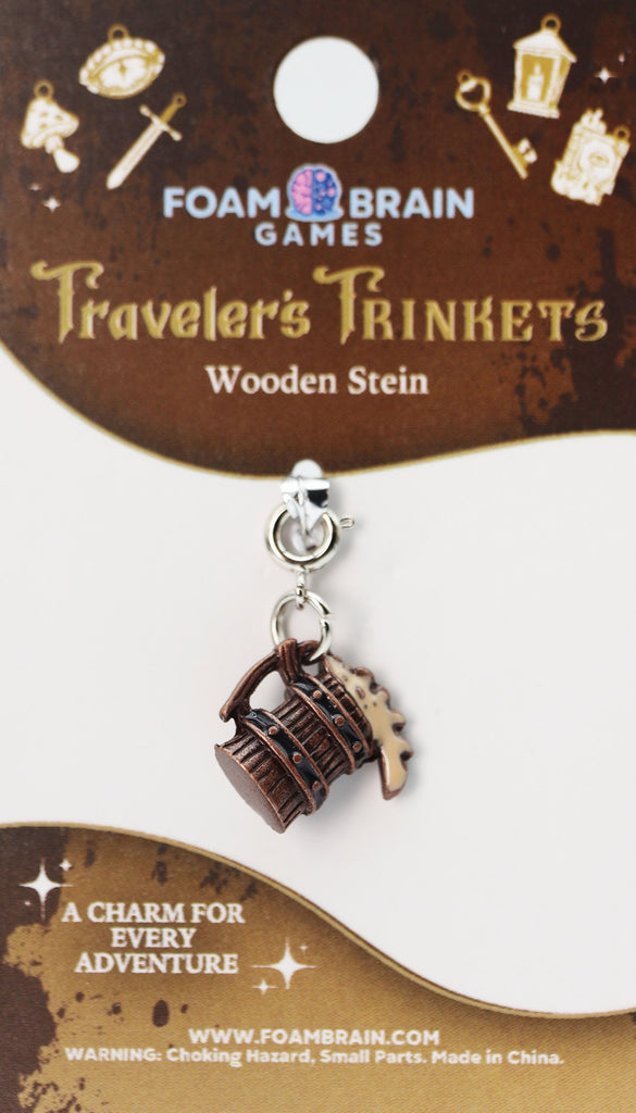 Traveler's Trinkets: Wooden Stein Charm Jewelry Foam Brain Games
