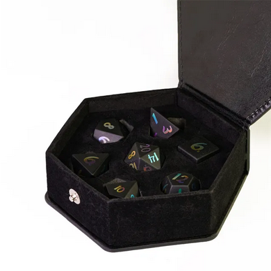 Obsidian - Gemstone with Rainbow Font Stone Dice Foam Brain Games